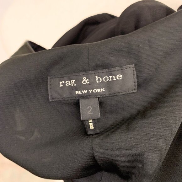 Rag & Bone Black Rowan Draped Dress Size 2 - Picture 13 of 14